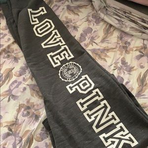 Gray PINK sweatpants.